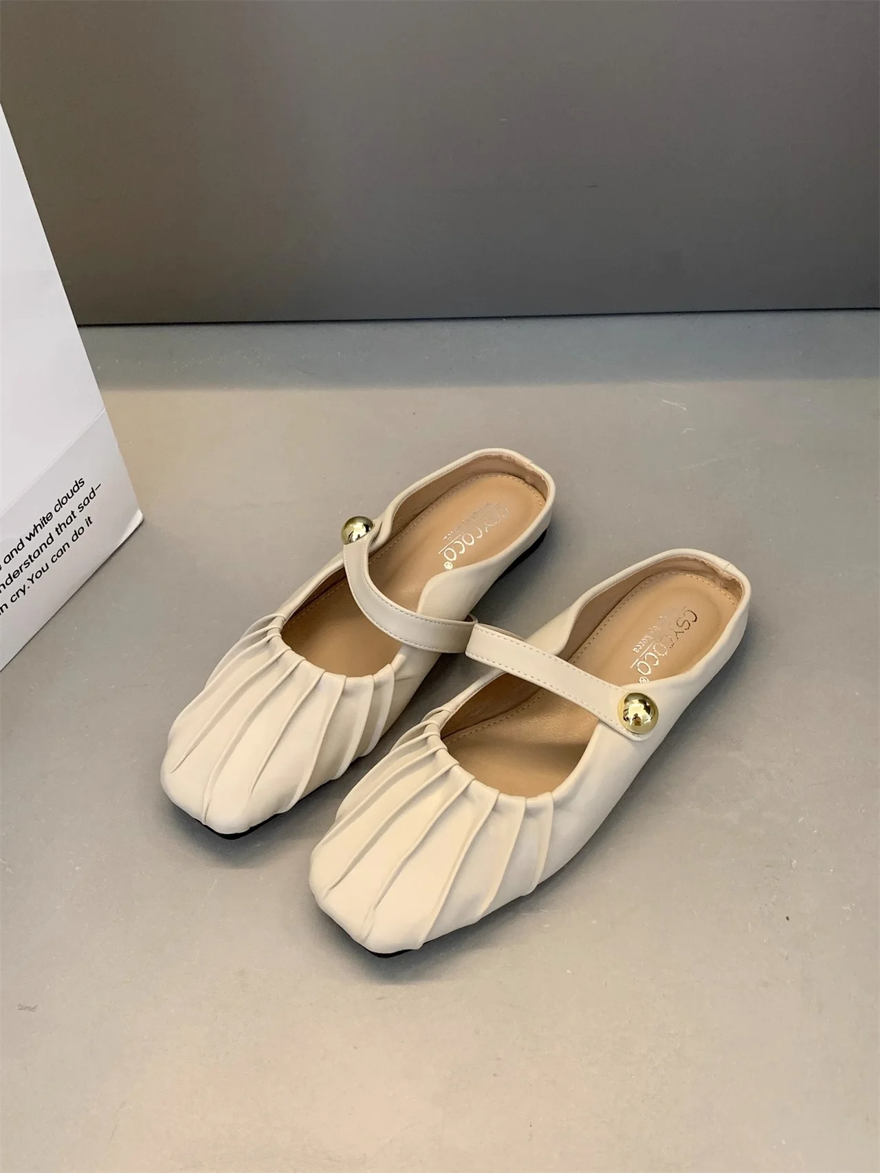 Damen elegante Ballerinas mit charmantem Riemchen und modischem Falten-Design Heidi Mode - Image 6