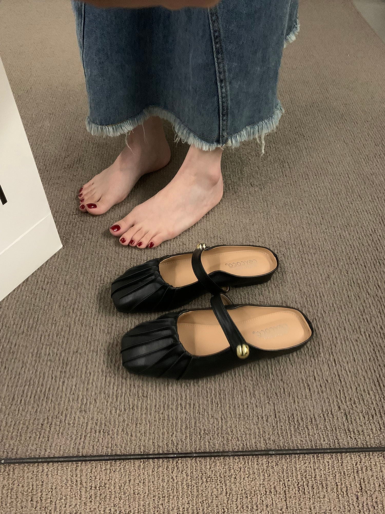 Damen elegante Ballerinas mit charmantem Riemchen und modischem Falten-Design Heidi Mode - Image 8