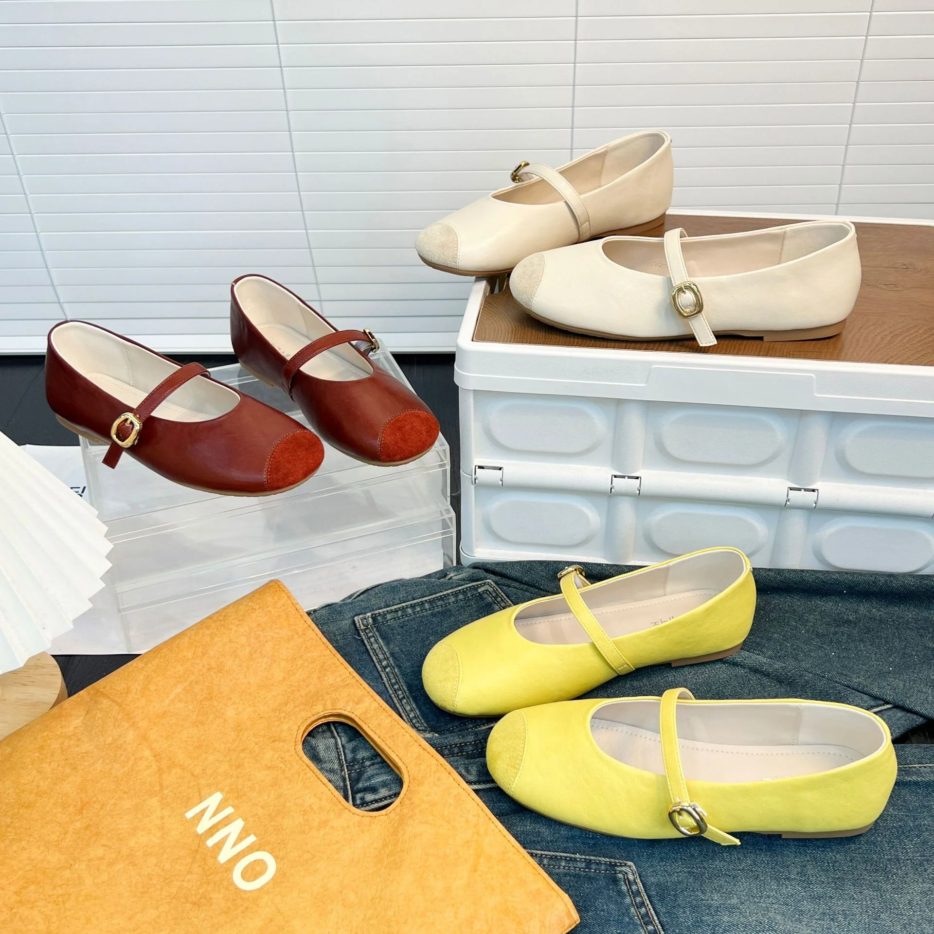 Damen elegante Ballerinas mit dekorativem Riemen und edler Schnallenverzierung Heidi Mode - Image 4