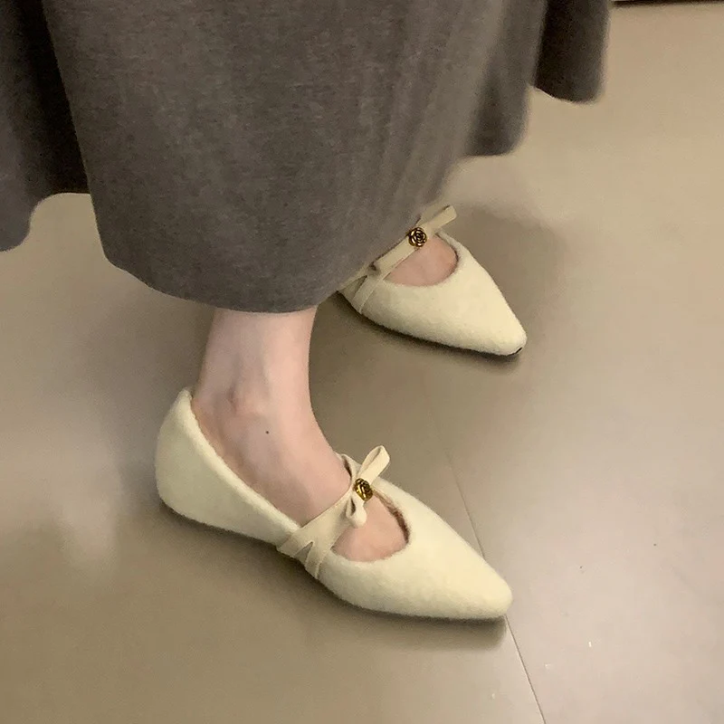 Damen elegante Ballerinas mit dekorativem Schleifenakzent und weichem Innenfutter Heidi Mode - Image 2