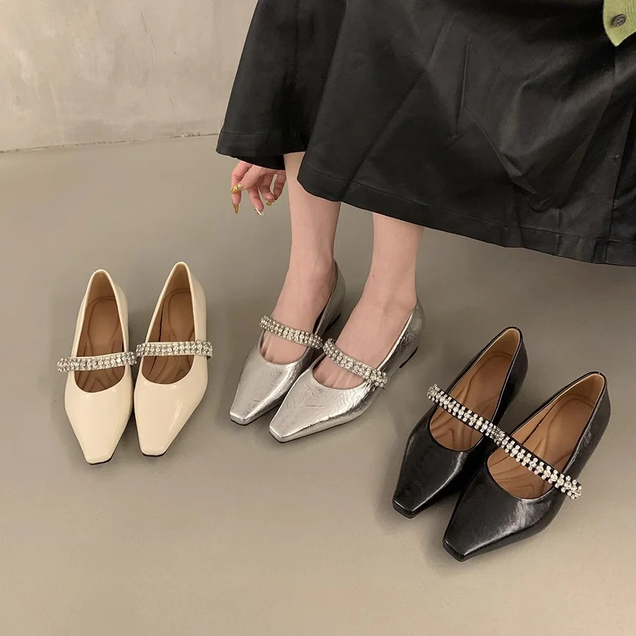 Damen elegante Ballerinas mit dekorativem Strassriemen Heidi Mode - Image 2