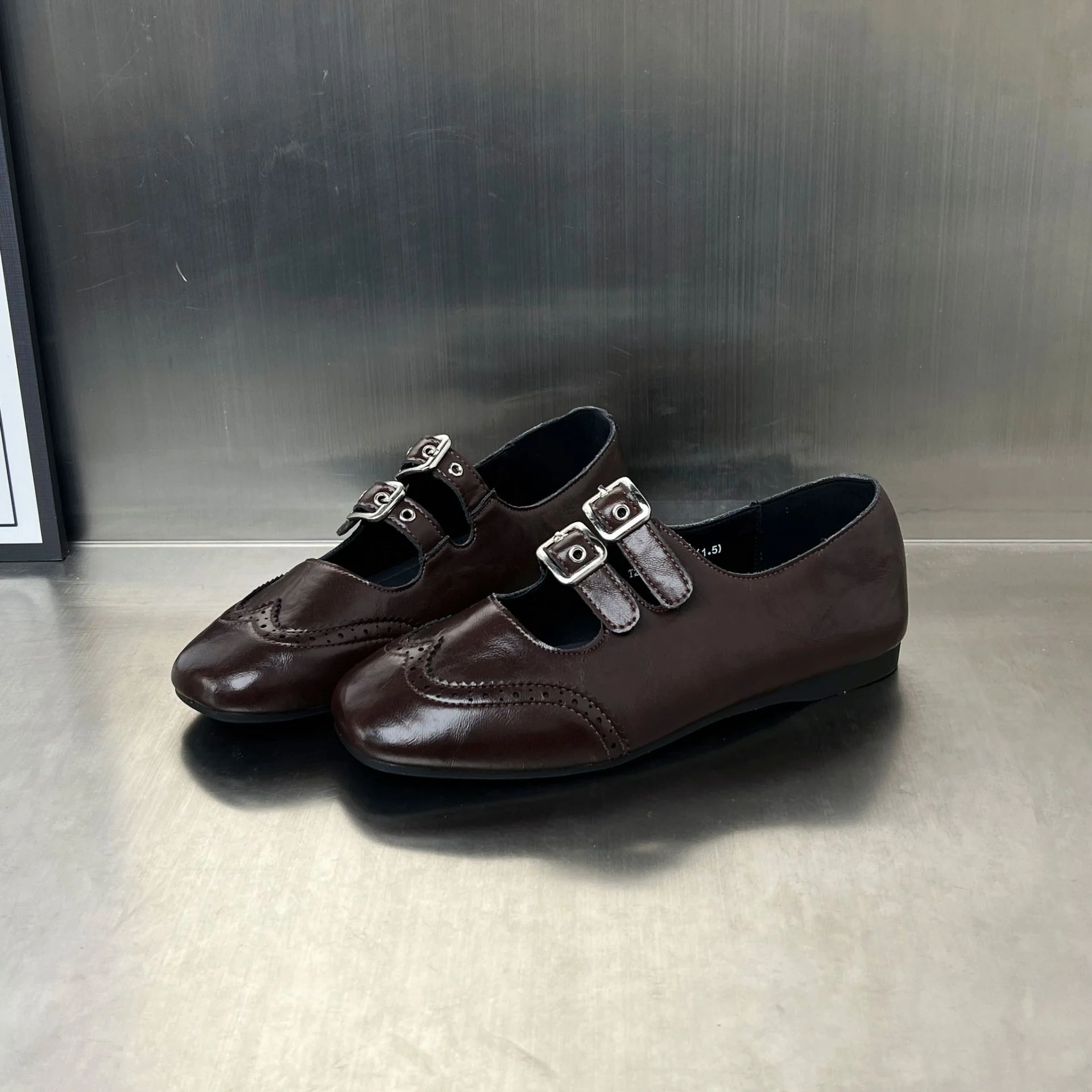 Damen elegante Ballerinas mit doppeltem Schnallenverschluss Heidi Mode - Image 2