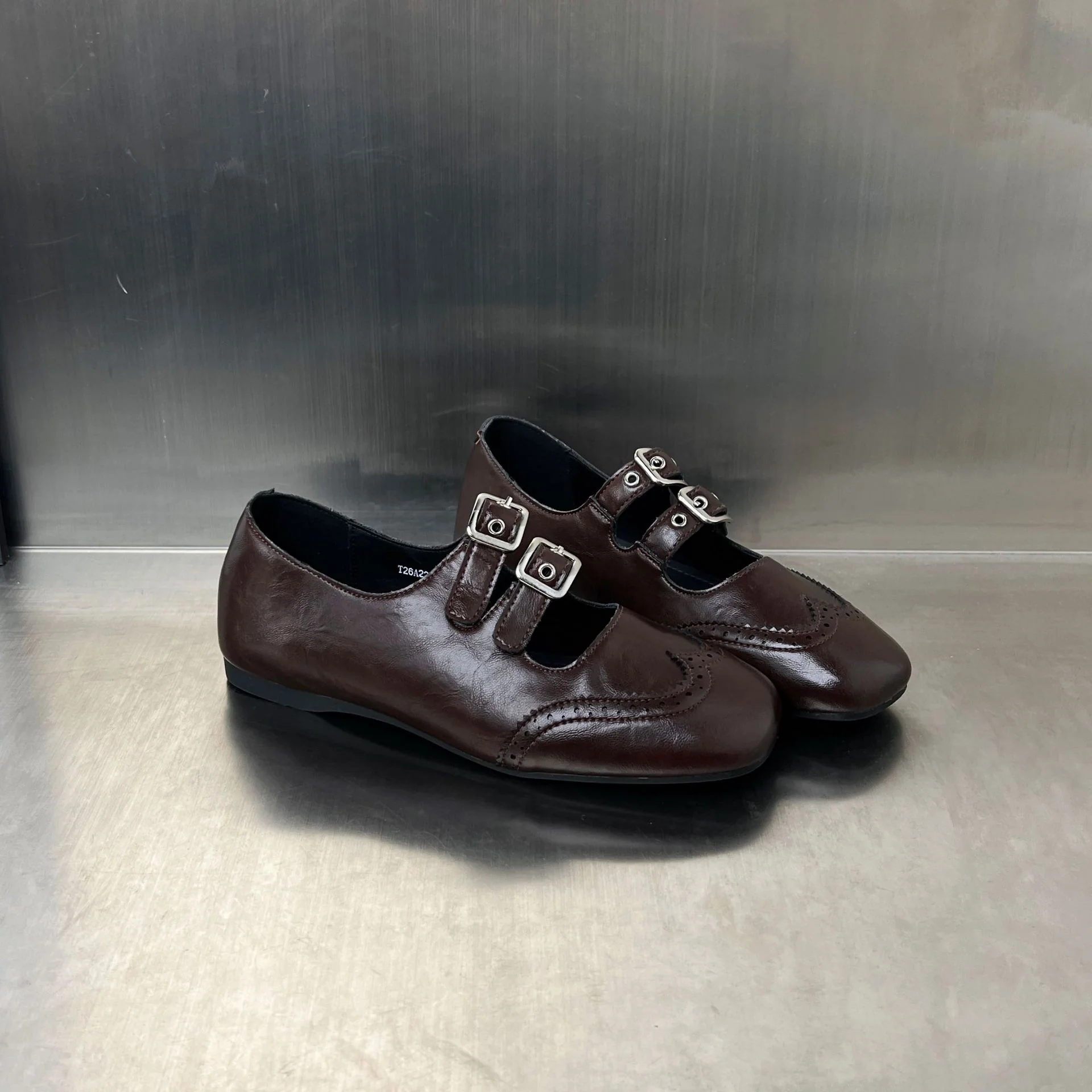 Damen elegante Ballerinas mit doppeltem Schnallenverschluss Heidi Mode - Image 4