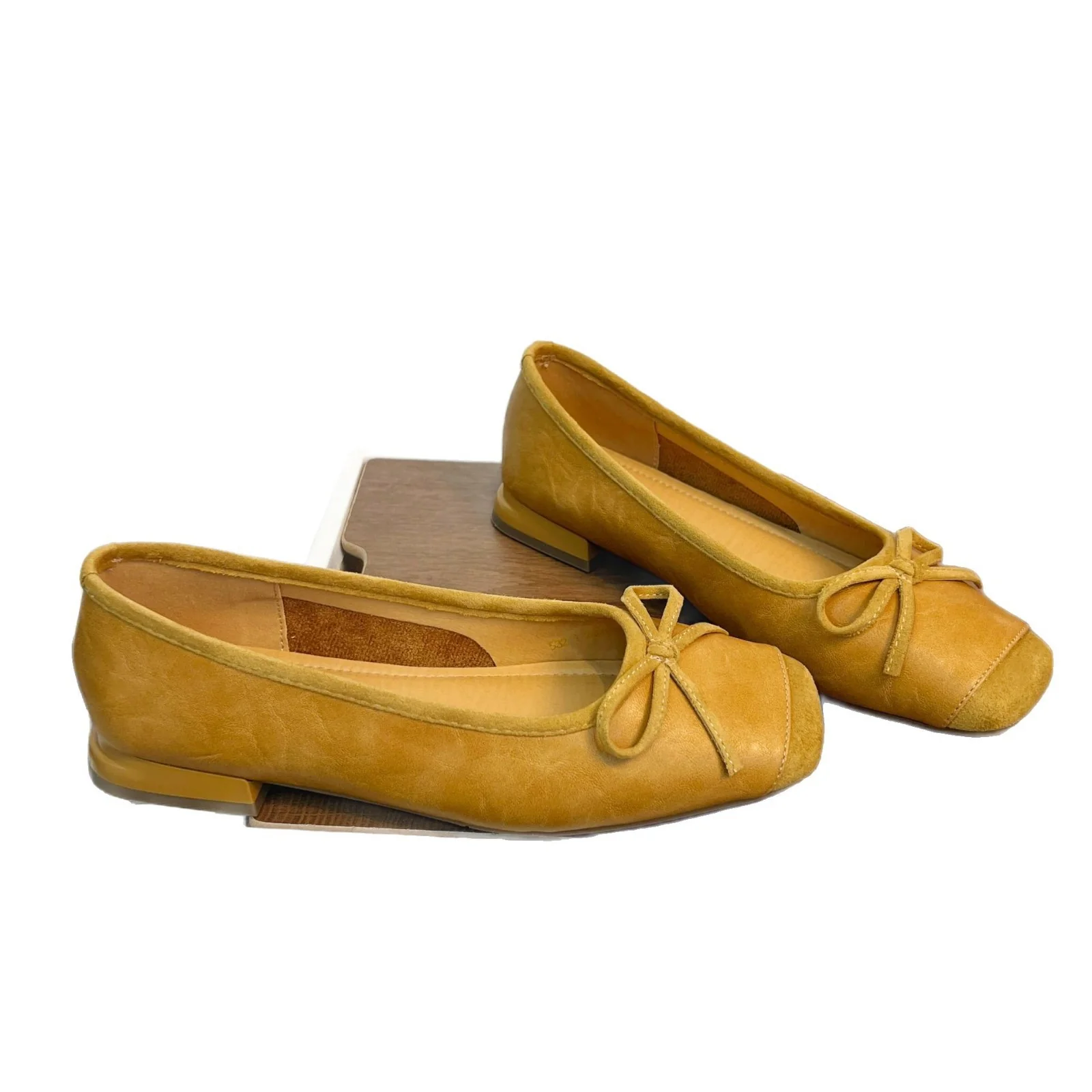 Damen Elegante Ballerinas mit feinem Leder und dekorativem Schleifenverschluss Heidi Mode - Image 5
