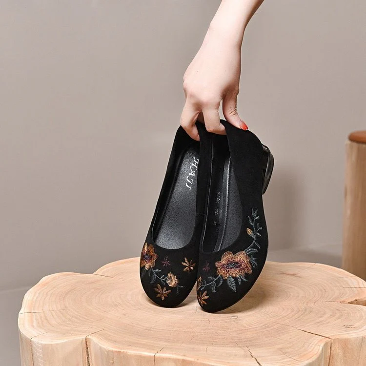 Damen Elegante Ballerinas mit floralem Stickdesign und weichem Futter Heidi Mode - Image 6