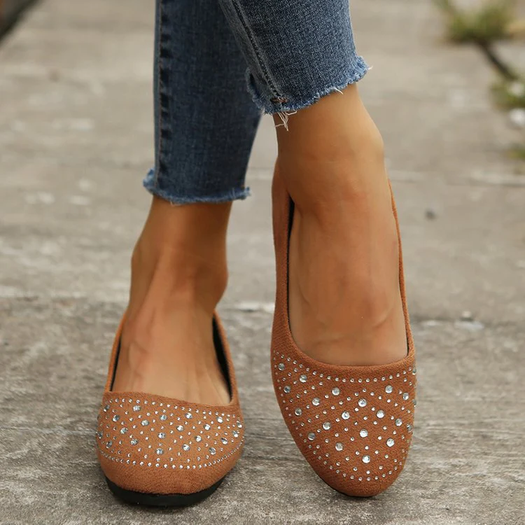 Damen Elegante Ballerinas mit Funkelndem Strass-Detail und Komfortabler Sohle Heidi-Mode - Image 2