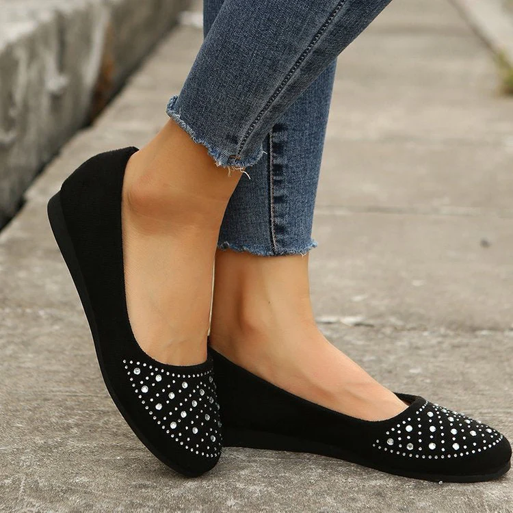 Damen Elegante Ballerinas mit Funkelndem Strass-Detail und Komfortabler Sohle Heidi-Mode - Image 6