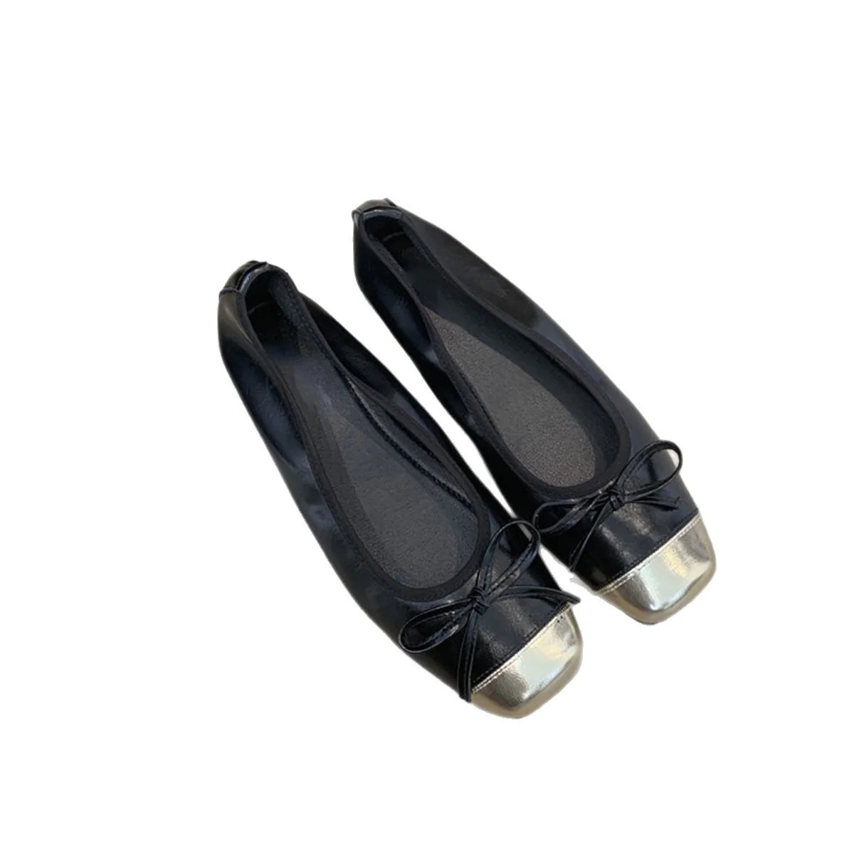 Damen elegante Ballerinas mit glänzendem Obermaterial und zierlicher Schleifenverzierung Heidi Mode - Image 5