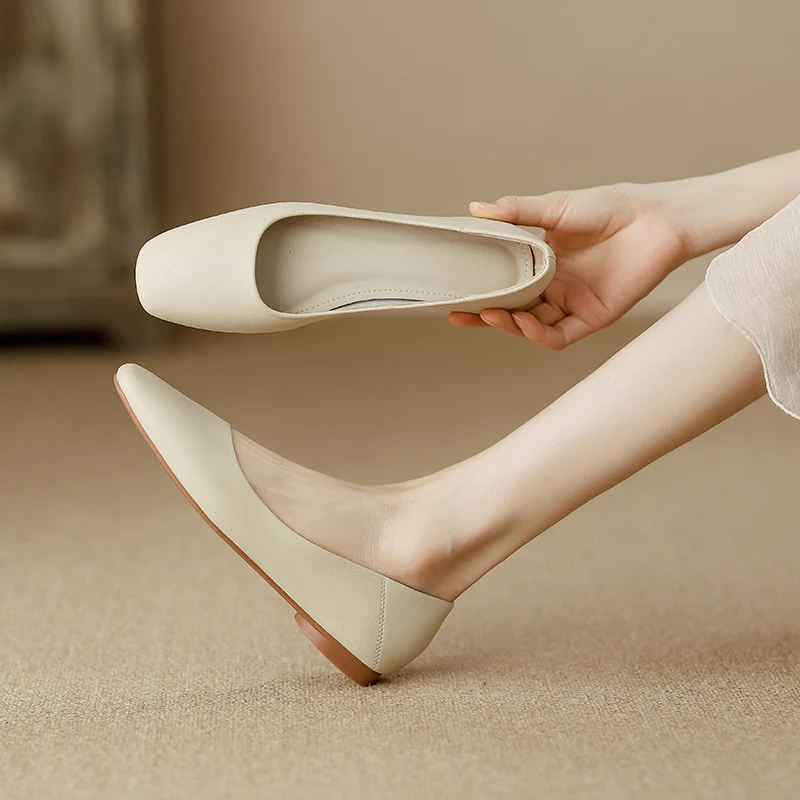 Damen elegante Ballerinas mit komfortablem Fußbett und hochwertiger Lederoberfläche Heidi Mode - Image 2