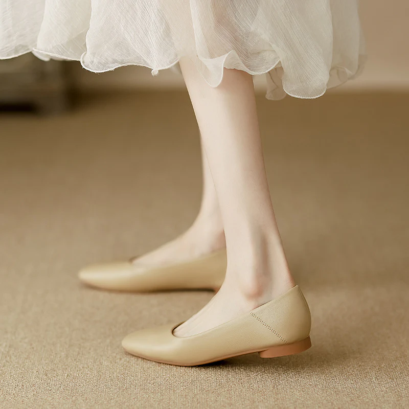Damen elegante Ballerinas mit komfortablem Fußbett und hochwertiger Lederoberfläche Heidi Mode - Image 3