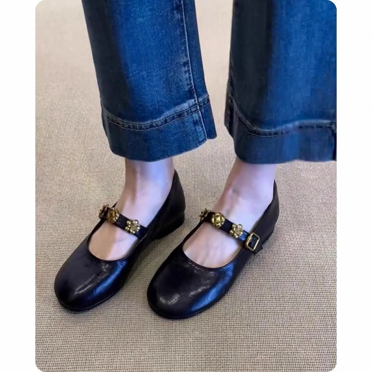 Damen elegante Ballerinas mit modischem Blüten-Akzent Heidi Mode - Image 4
