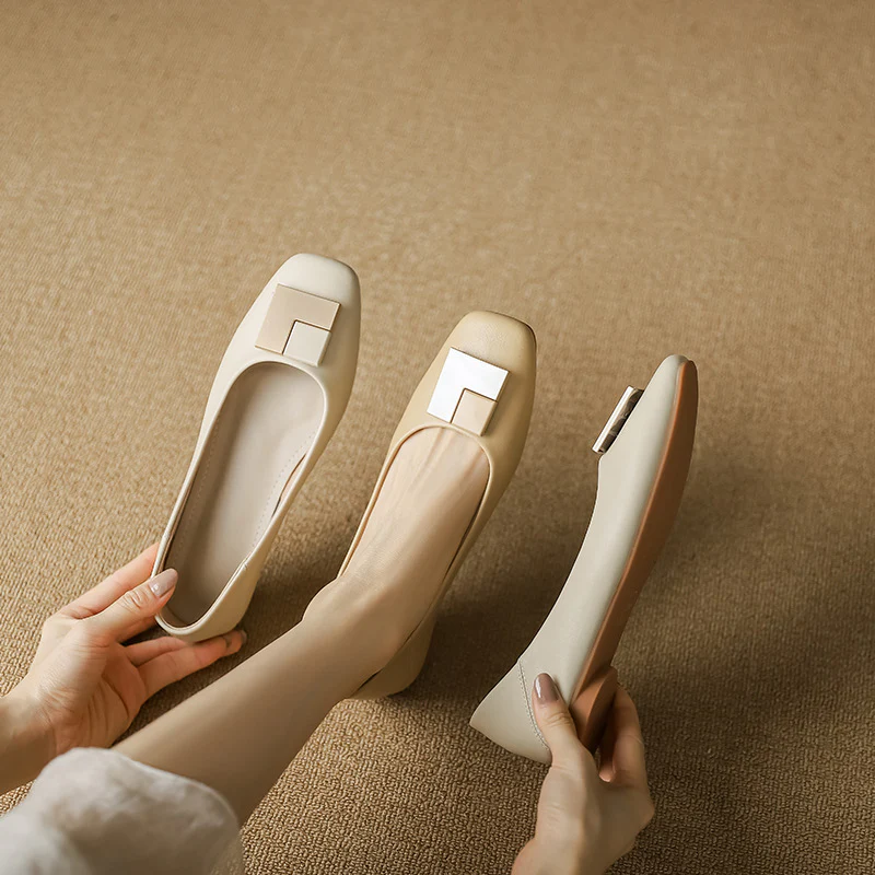 Damen elegante Ballerinas mit modischem Metallakzent Heidi Mode - Image 3