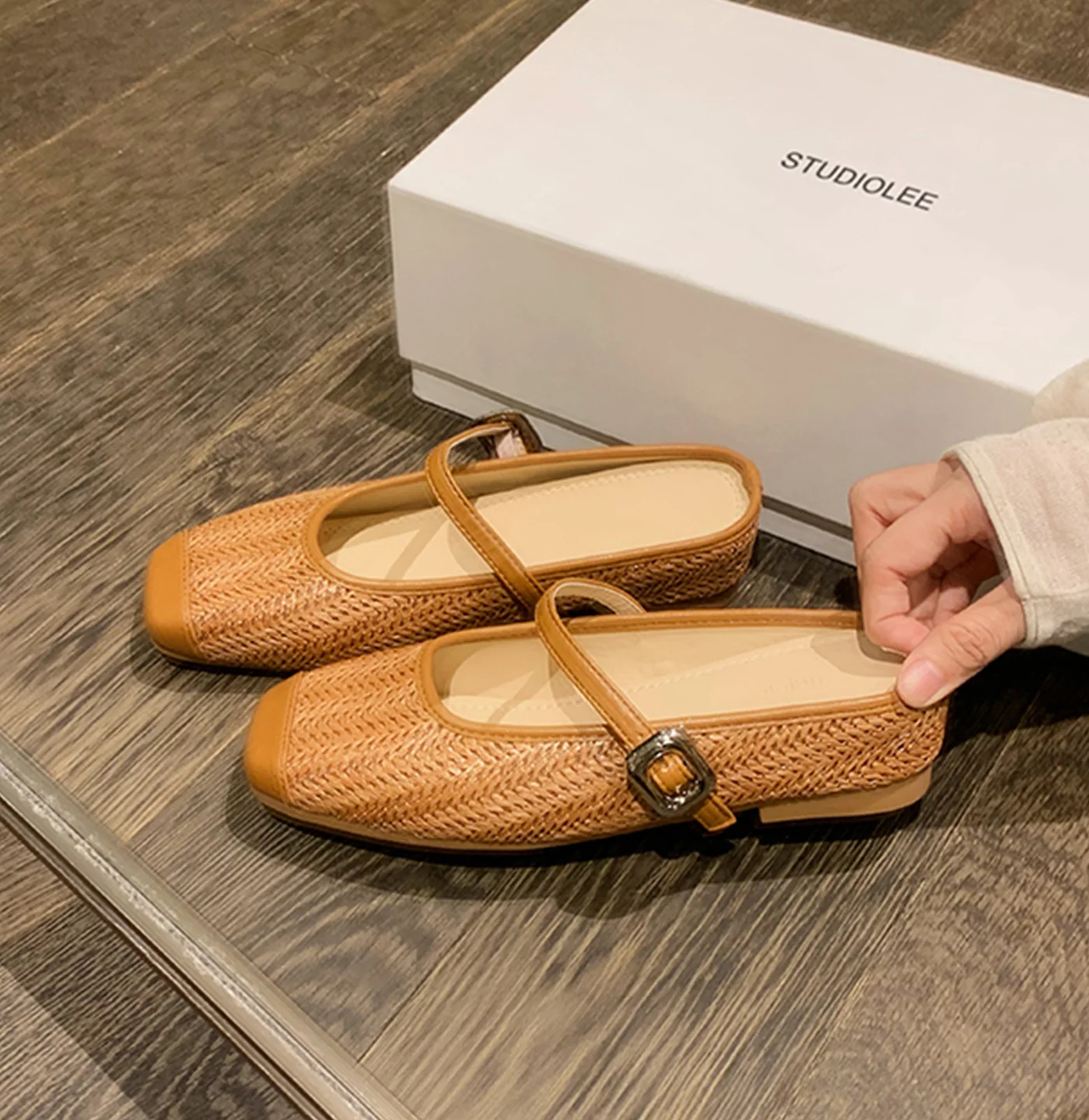 Damen Elegante Ballerinas mit modischem Riemchen und feiner Struktur Heidi Mode - Image 7