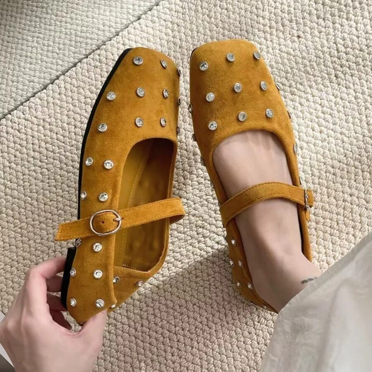 Damen elegante Ballerinas mit modischem Riemchen und glänzenden Strass-Applikationen Heidi Mode - Image 2