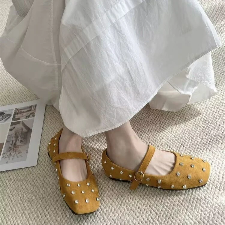 Damen elegante Ballerinas mit modischem Riemchen und glänzenden Strass-Applikationen Heidi Mode - Image 3