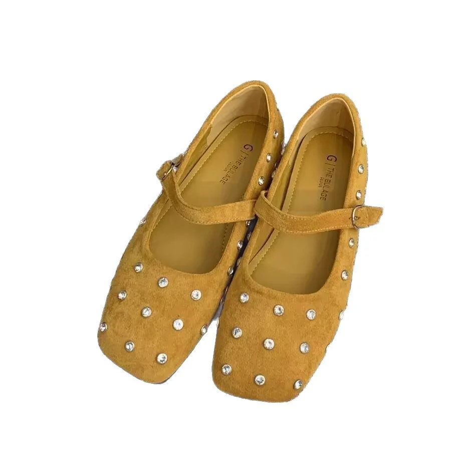 Damen elegante Ballerinas mit modischem Riemchen und glänzenden Strass-Applikationen Heidi Mode - Image 5