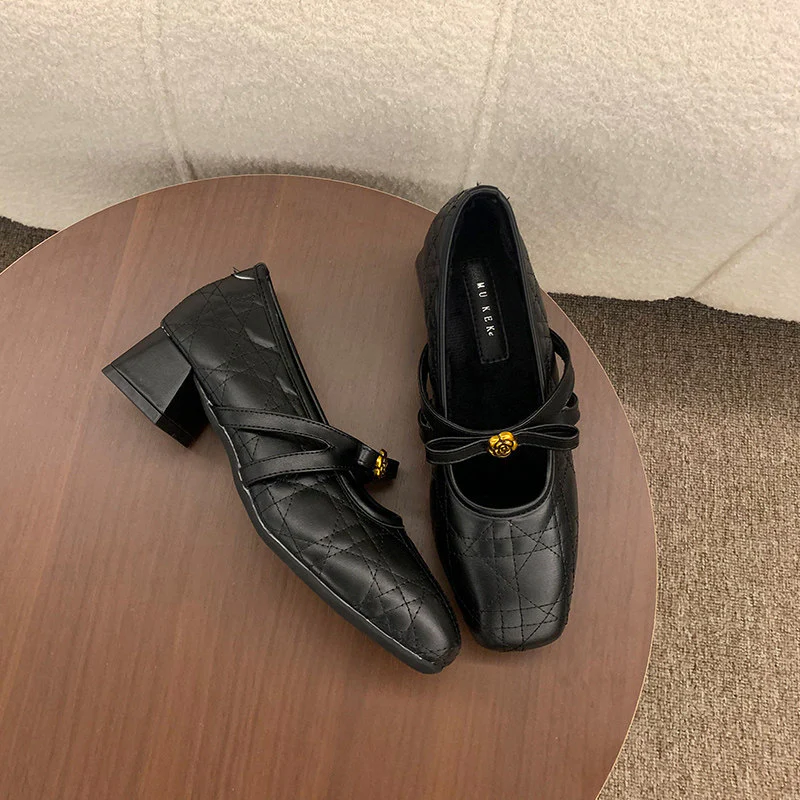 Damen Elegante Ballerinas mit modischem Riemchen und samtiger Oberflächenstruktur Heidi Mode - Image 6