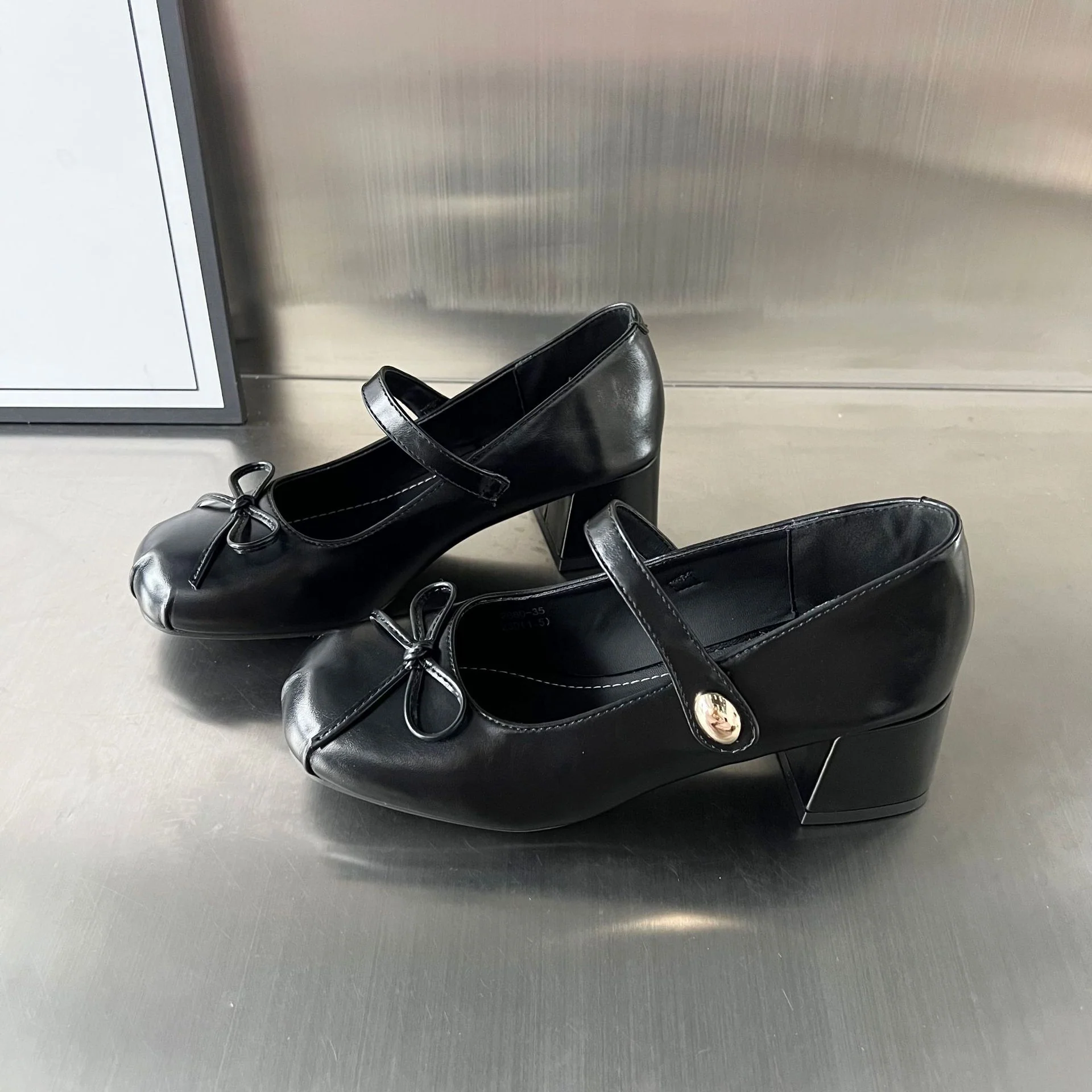 Damen elegante Ballerinas mit modischem Riemen und dekorativer Schleifenverzierung Heidi Mode - Image 3