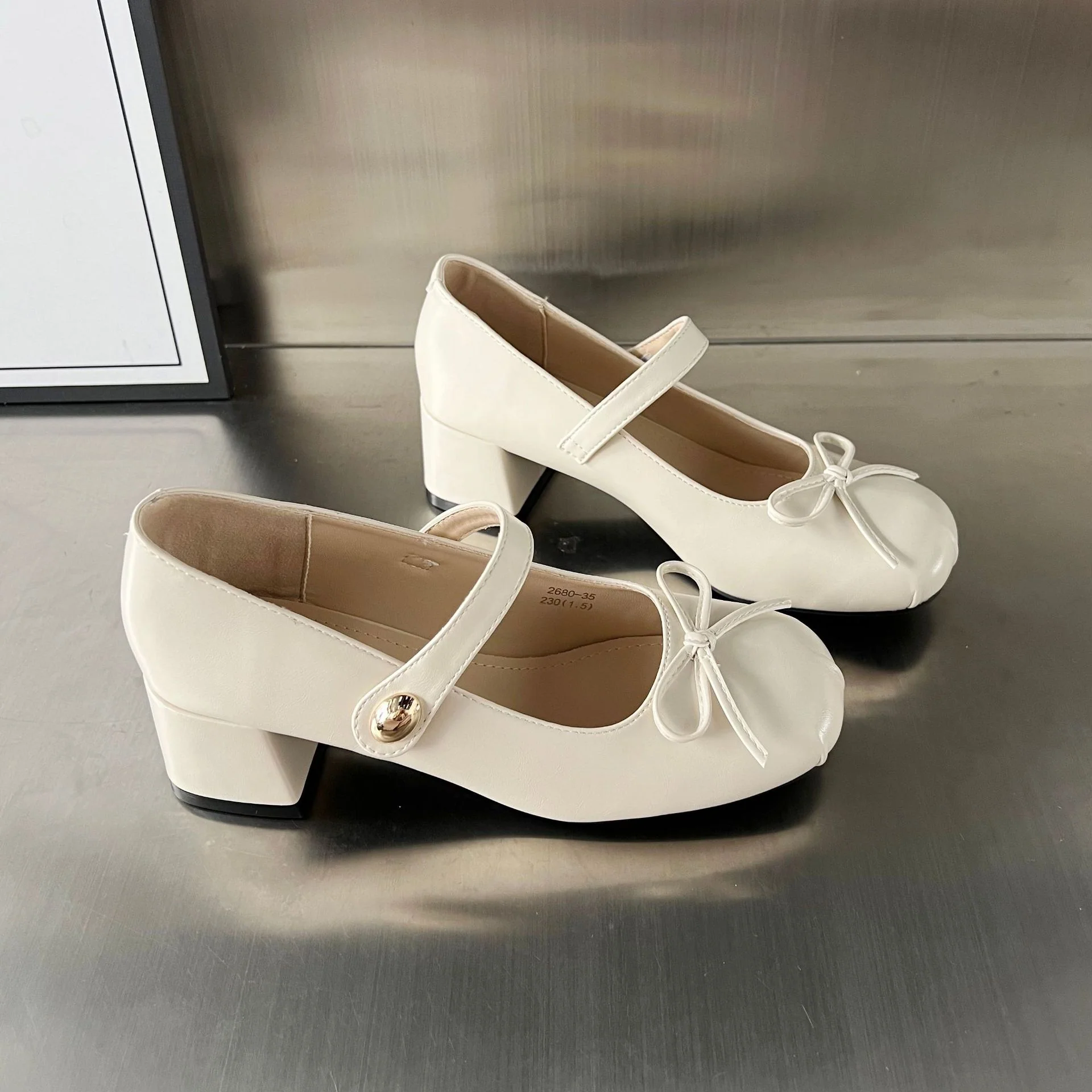 Damen elegante Ballerinas mit modischem Riemen und dekorativer Schleifenverzierung Heidi Mode - Image 5