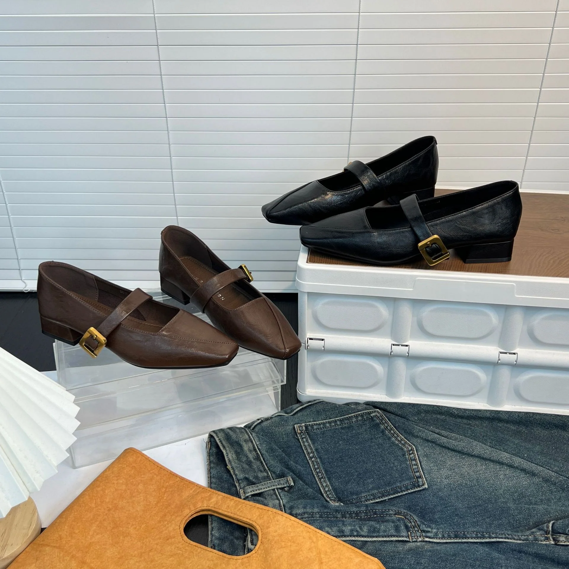 Damen elegante Ballerinas mit modischem Riemen und geschmackvoller Schnalle Heidi Mode - Image 3