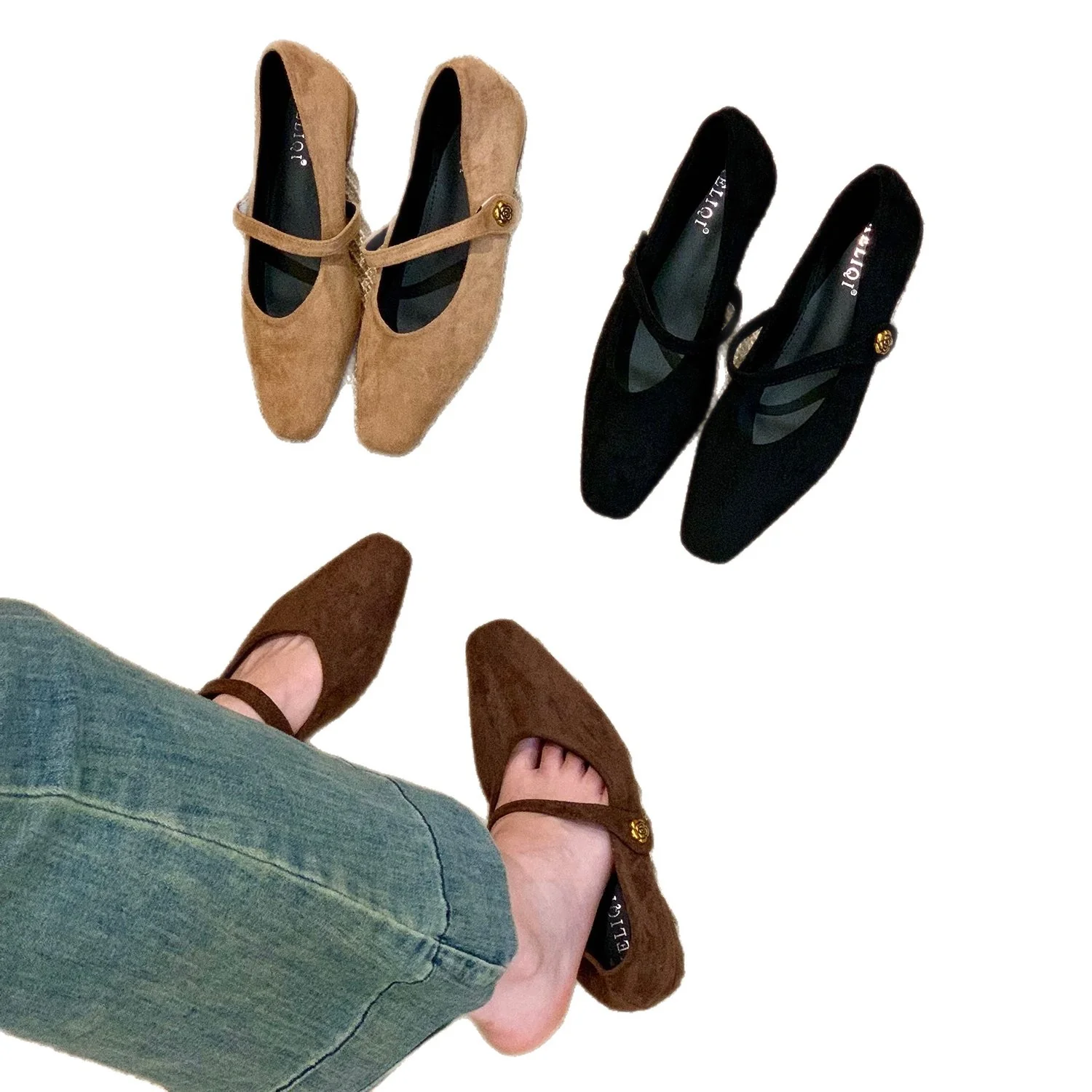 Damen elegante Ballerinas mit modischem Riemen und komfortablem Fußbett Heidi Mode - Image 5