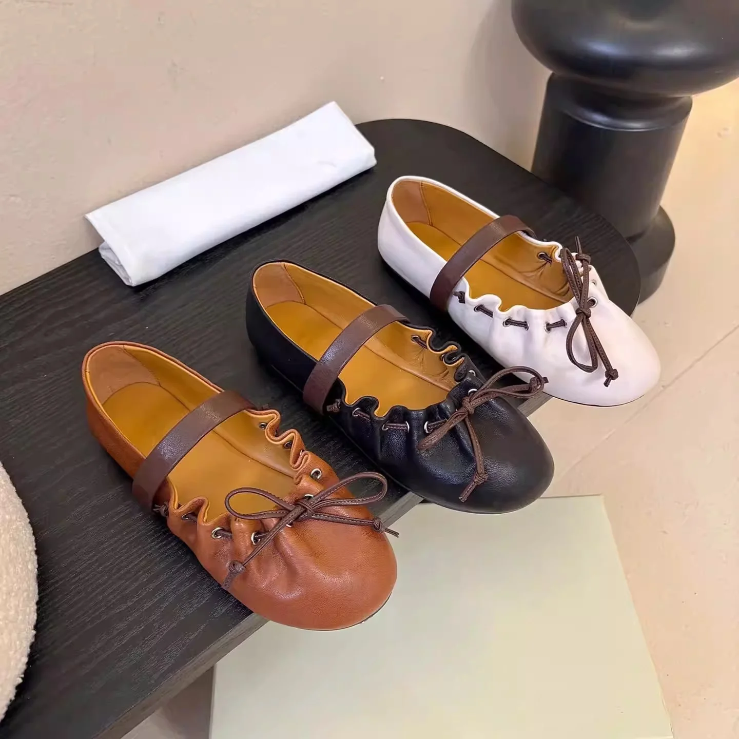 Damen elegante Ballerinas mit modischem Riemen und rutschfester Sohle Heidi Mode - Image 3