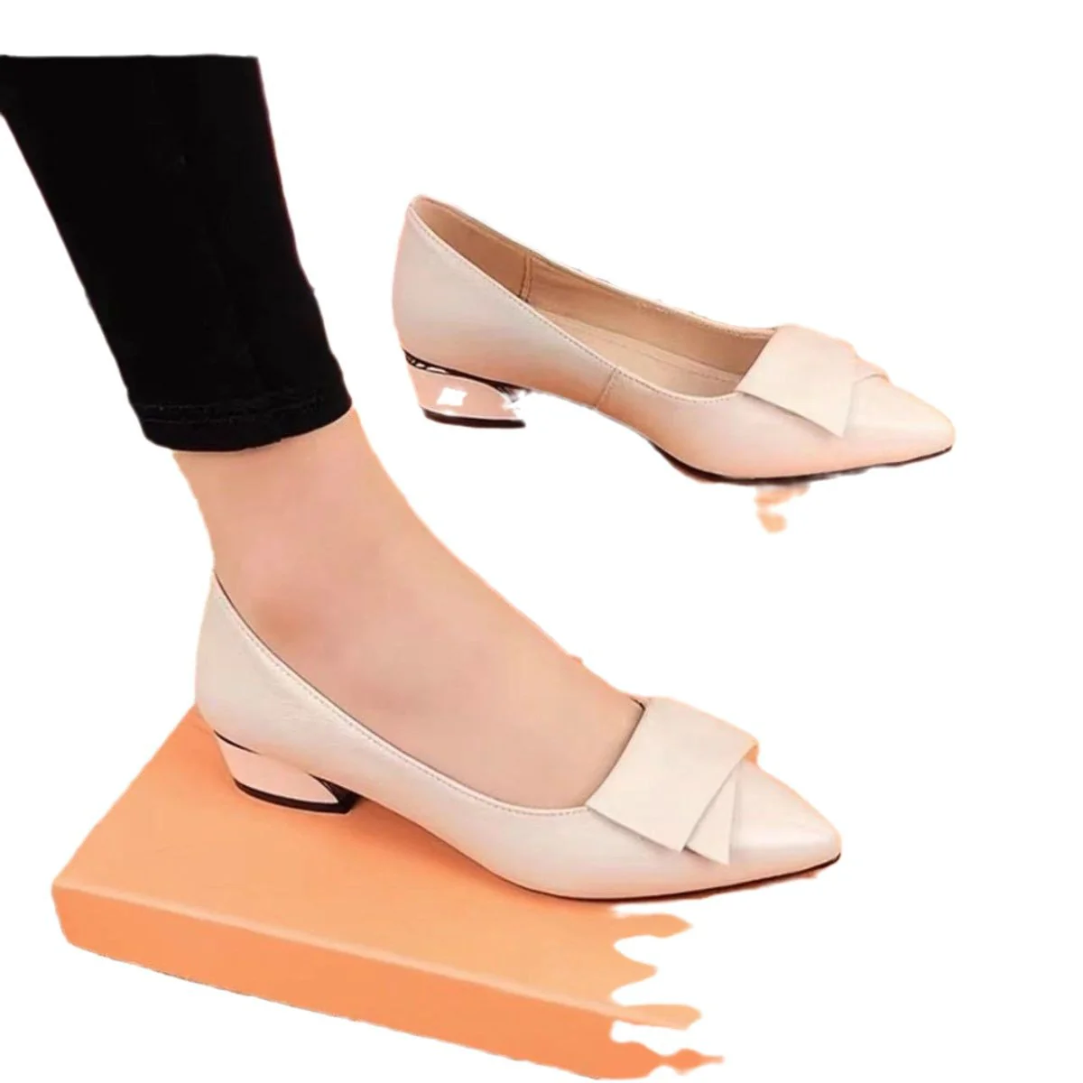 Damen Elegante Ballerinas mit modischem Schleifendetail Heidi Mode - Image 5