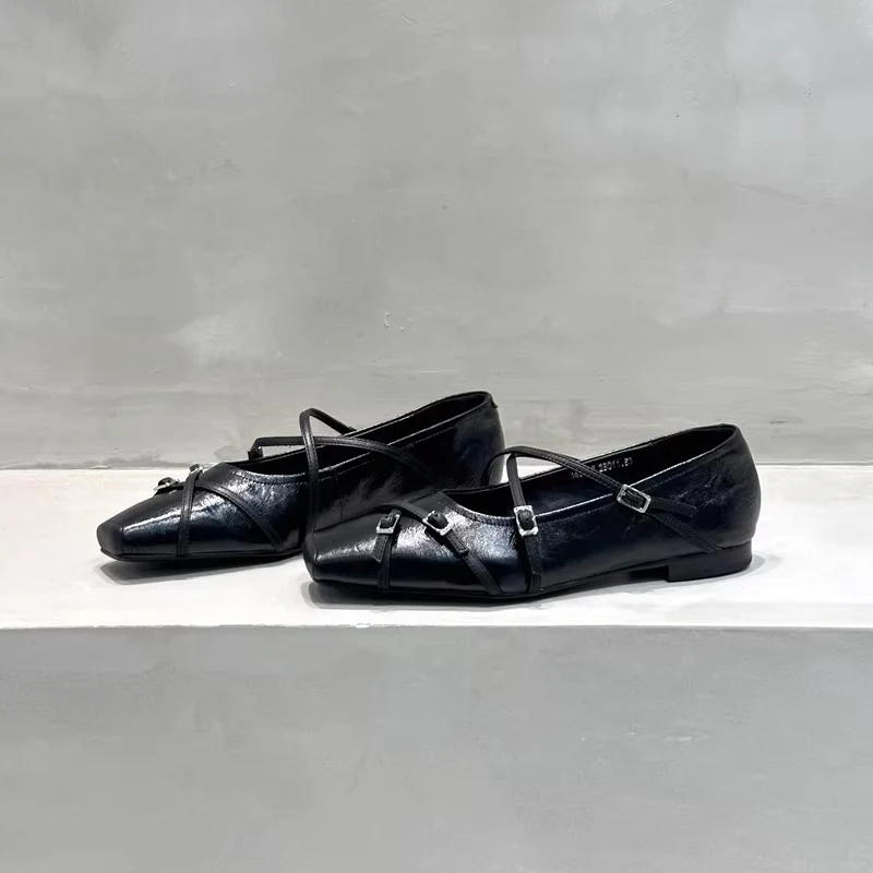Damen elegante Ballerinas mit modischen Riemchen und exquisite Schnallenverzierung Heidi Mode - Image 4