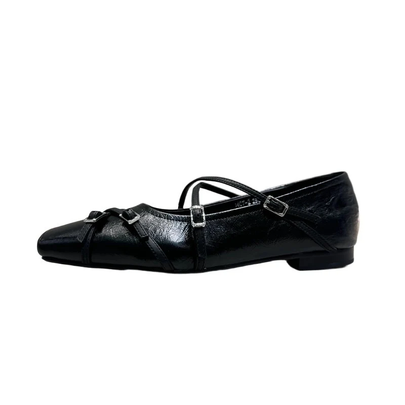 Damen elegante Ballerinas mit modischen Riemchen und exquisite Schnallenverzierung Heidi Mode - Image 5