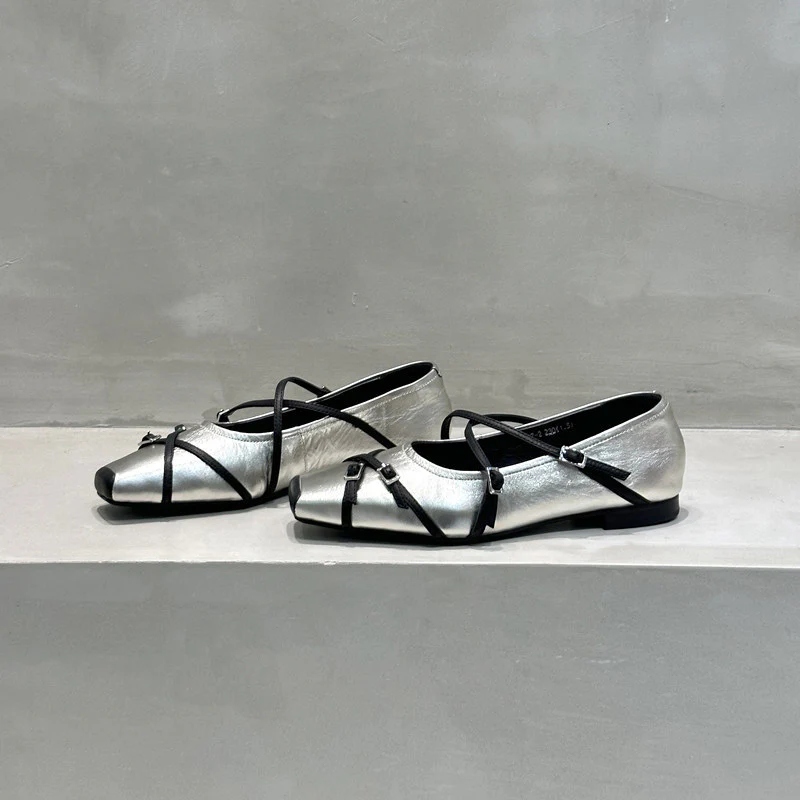 Damen elegante Ballerinas mit modischen Riemchen und exquisite Schnallenverzierung Heidi Mode - Image 7