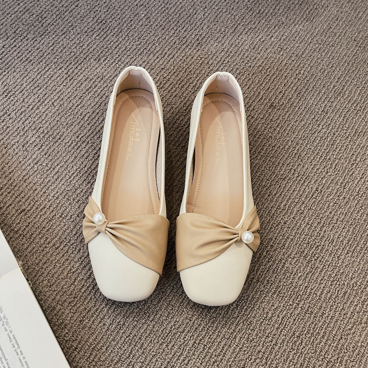 Damen elegante Ballerinas mit modischer Rüschendetail und Perlenakzent Heidi Mode - Image 4