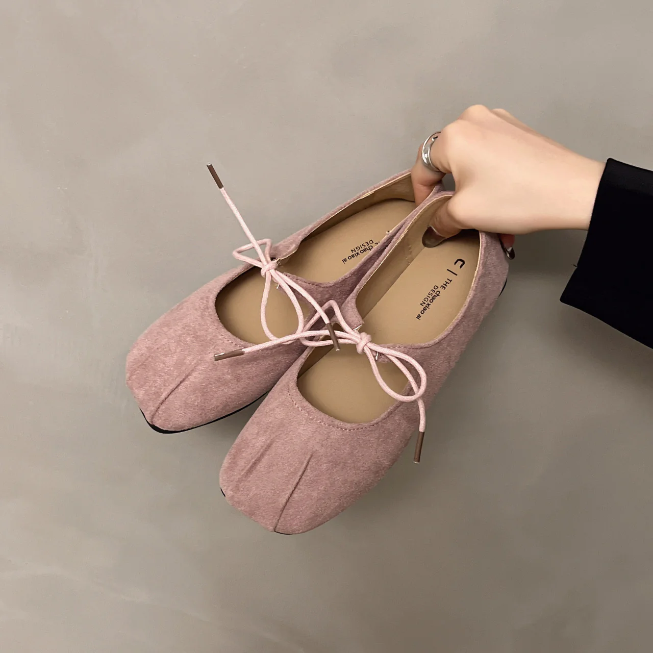 Damen elegante Ballerinas mit praktischer Schleifenverzierung und hochwertigem Wildlederoberteil Heidi Mode - Image 3