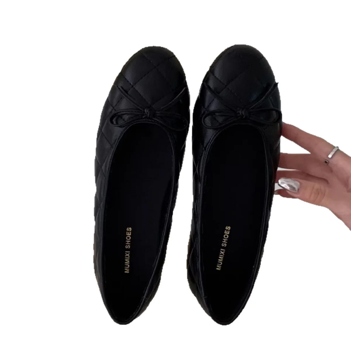 Damen Elegante Ballerinas mit quiltierter Oberfläche und dekorativem Schleifen-Detail Heidi Mode - Image 5