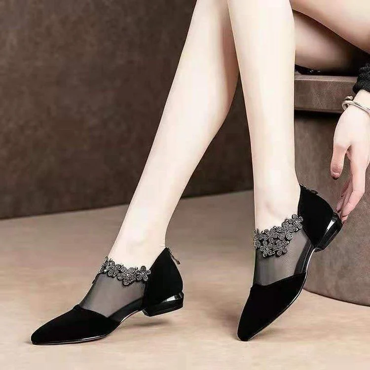 Damen elegante Ballerinas mit transparenten Einsätzen und verzierten Details Heidi Mode - Image 6
