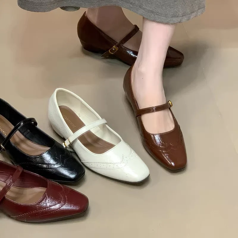 Damen elegante Ballerinas mit verstellbarem Riemen und feinen Ziernähten Heidi Mode - Image 2
