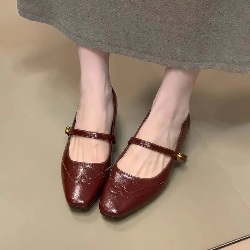 Damen elegante Ballerinas mit verstellbarem Riemen und feinen Ziernähten Heidi Mode - Image 3