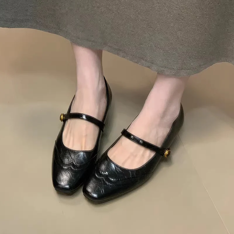 Damen elegante Ballerinas mit verstellbarem Riemen und feinen Ziernähten Heidi Mode - Image 4