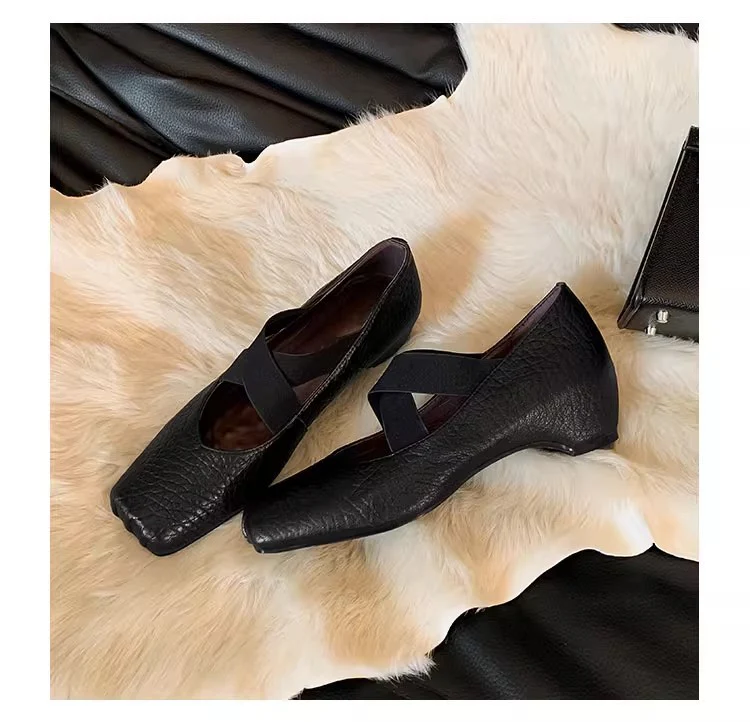Damen elegante Ballerinas mit verstellbarem Riemen und hochwertiger Lederoberfläche Heidi Mode - Image 6