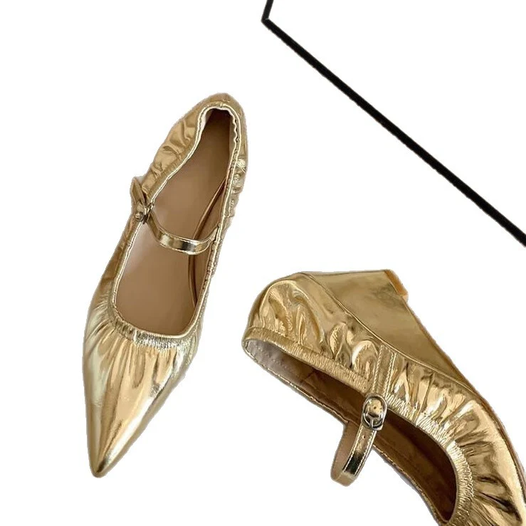 Damen elegante Ballerinas mit verstellbarem Riemen und hochwertiger Satin-Oberfläche Heidi Mode - Image 5