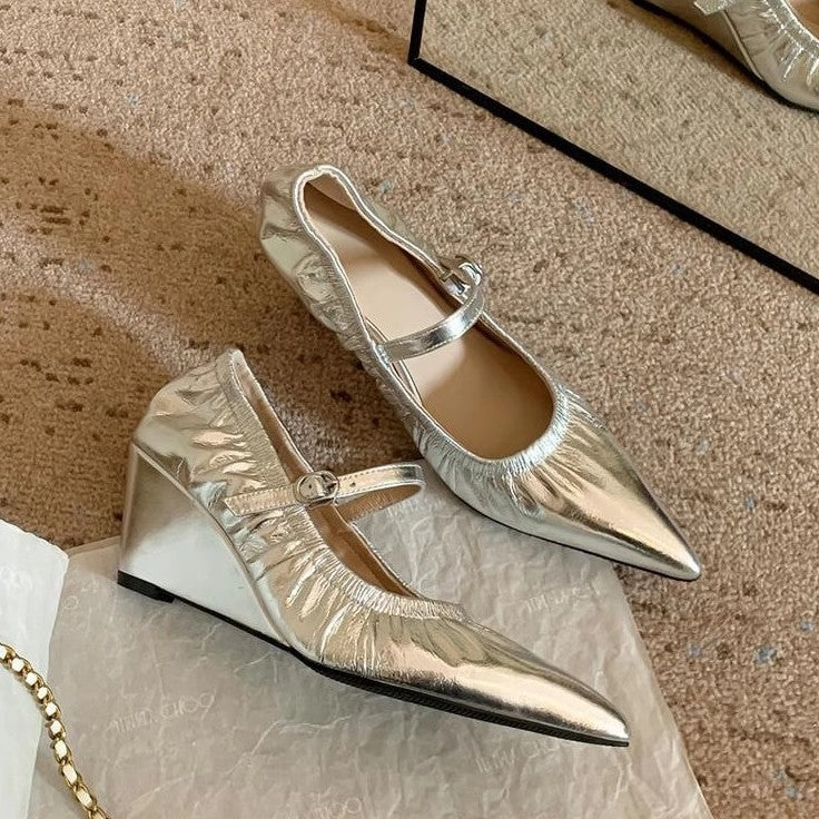 Damen elegante Ballerinas mit verstellbarem Riemen und hochwertiger Satin-Oberfläche Heidi Mode - Image 7