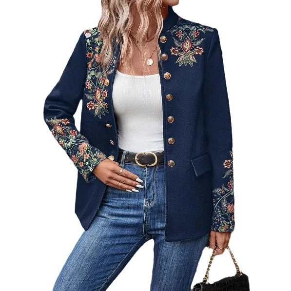 Damen elegante Blazerjacke mit floralen Stickereien Heidi-Mode - Image 4