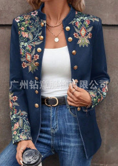 Damen elegante Blazerjacke mit floralen Stickereien Heidi-Mode - Image 5