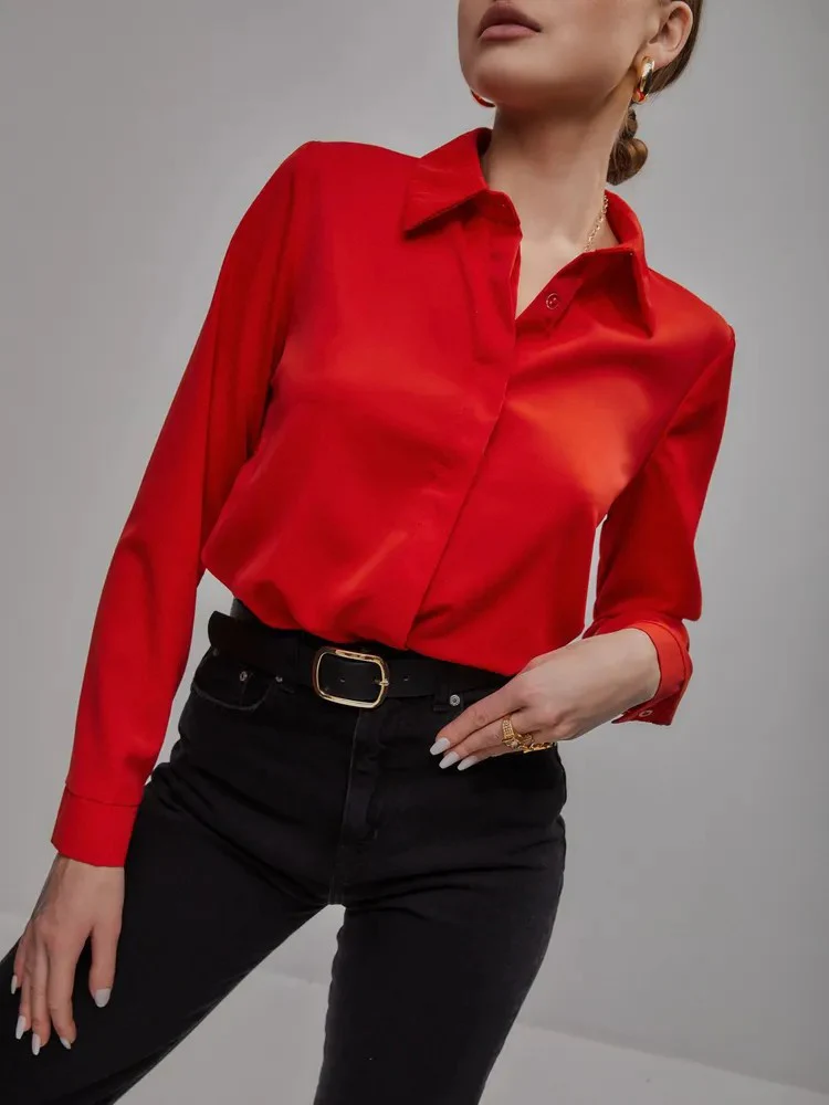 Damen Hemdbluse elegant mit luxuriösem Glanz - Image 14