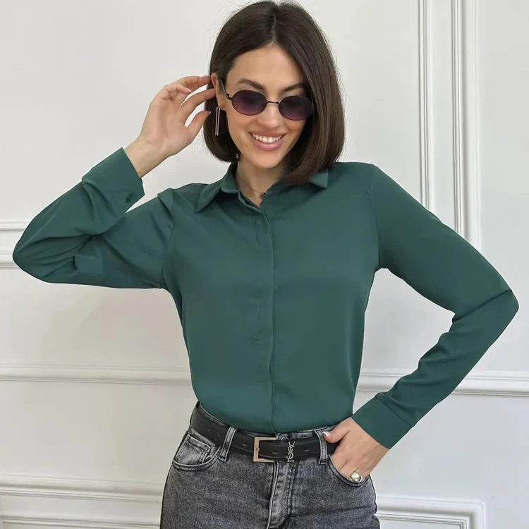 Damen Hemdbluse elegant mit luxuriösem Glanz - Image 17
