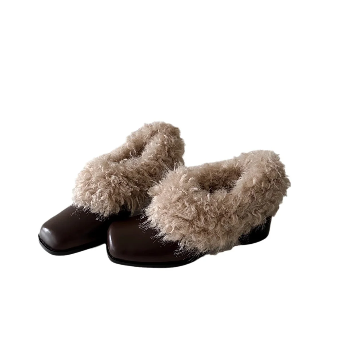 Damen Elegante Booties mit luxuriösem Fellrand und stabilem Blockabsatz Heidi Mode - Image 5