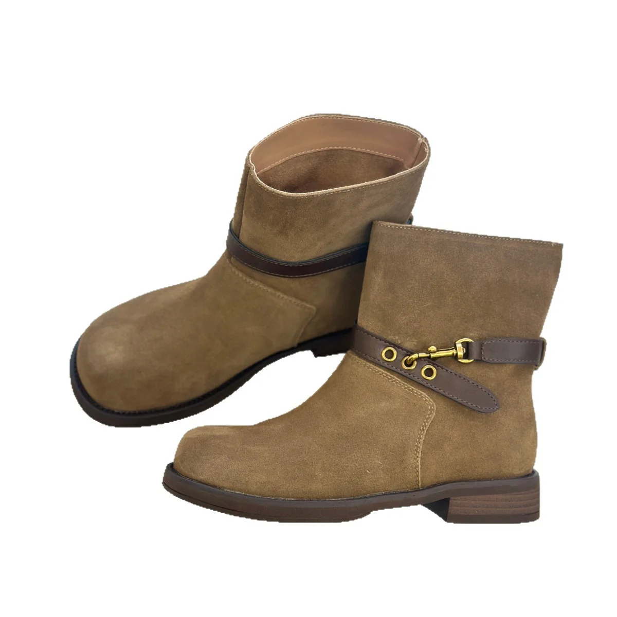 Damen elegante Chelsea Boots mit modischen Schnallen und hochwertiger Wildlederoberfläche Heidi Mode - Image 5