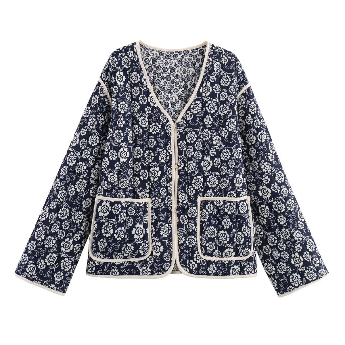 Damen Elegante Floral-Jacke Im Oversized-Schnitt mit Strukturierten Details Heidi-Mode - Image 5