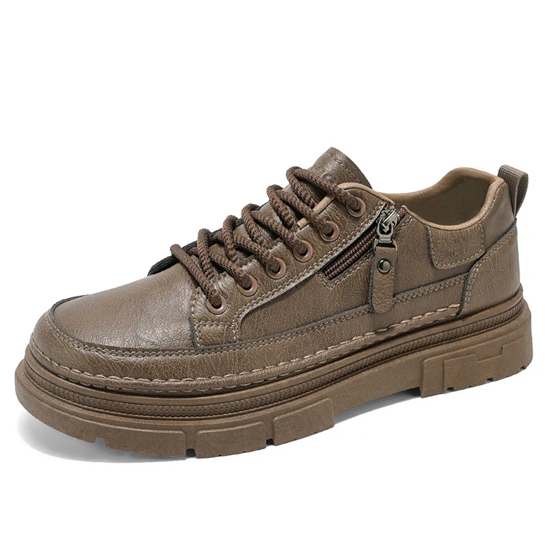Damen Elegante Freizeit-Ledersneaker mit praktischem Reißverschluss und robustem Sohlenprofil Heidi Mode - Image 5