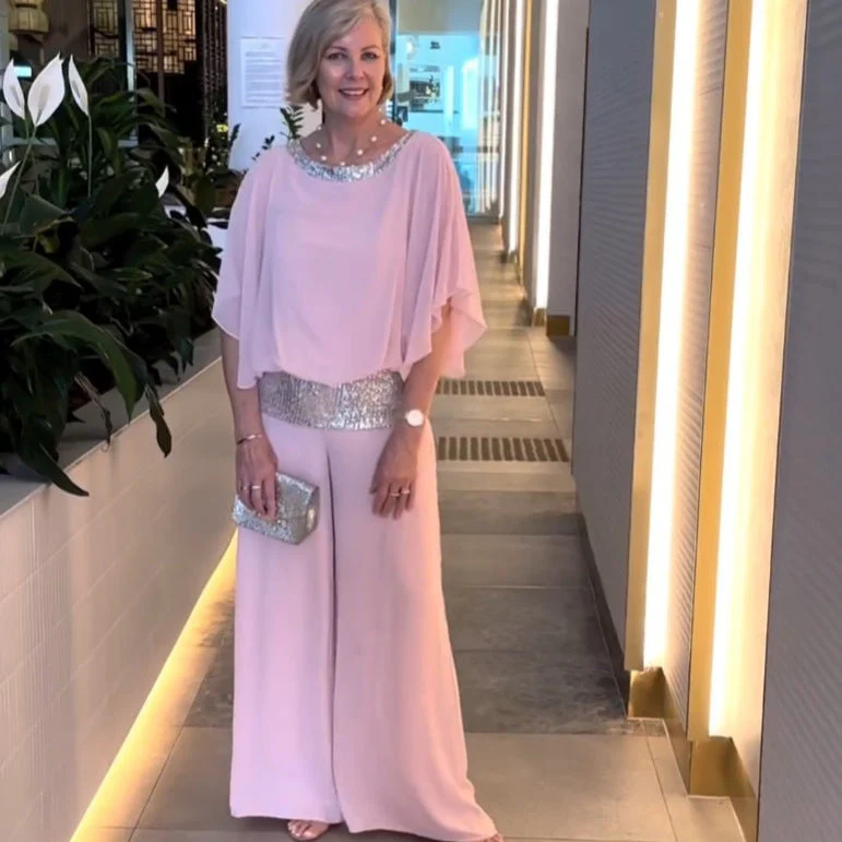 Damen Elegante Jumpsuit mit Schimmerndem Taillenbund Heidi-Mode - Image 3