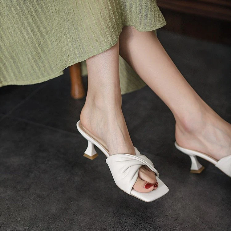 Damen Elegante Knoten-Mules mit Mittelhohem Absatz Heidi-Mode - Image 2